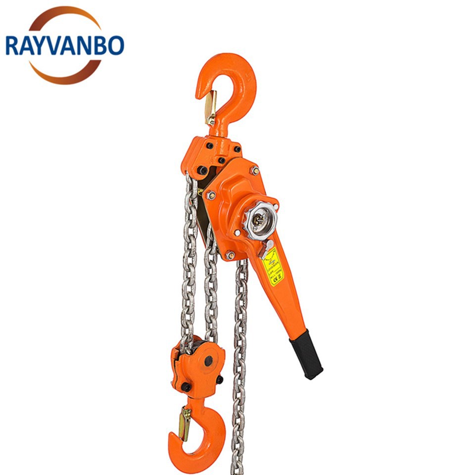 Bloc teclyn codi cadwyn lifer â llaw a weithredir â llaw