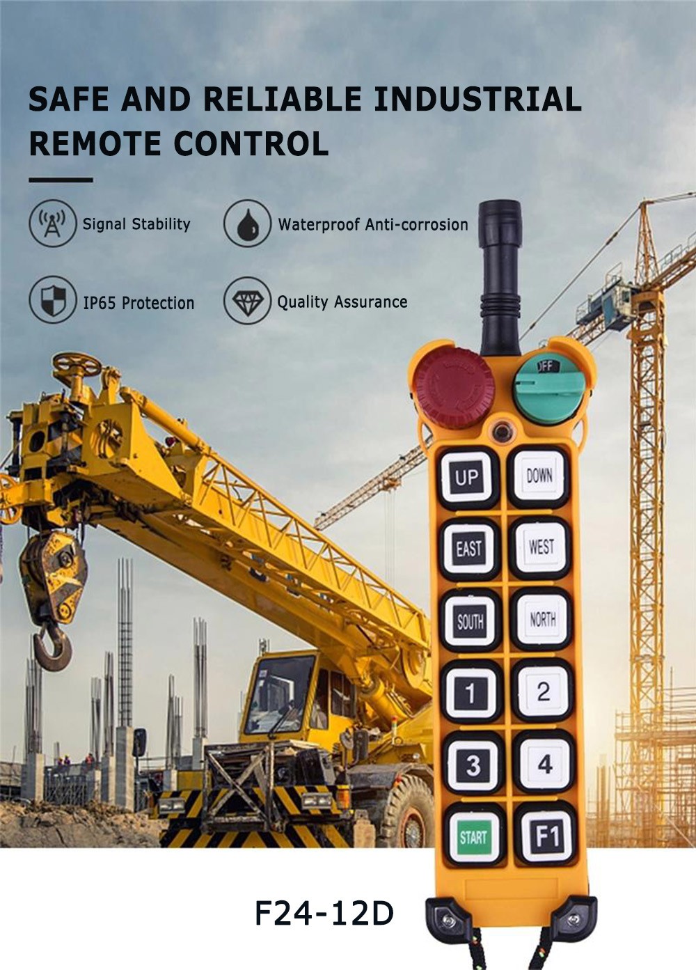 F24-12D Industrial Hoist Wireless Remote Control for eot crane description-Rayvanbo F24-12D Industrial Hoist Wireless Remote Control for eot crane description-Rayvanbo